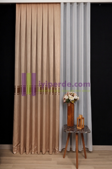 Modern İpek Saten Fon perde resmi